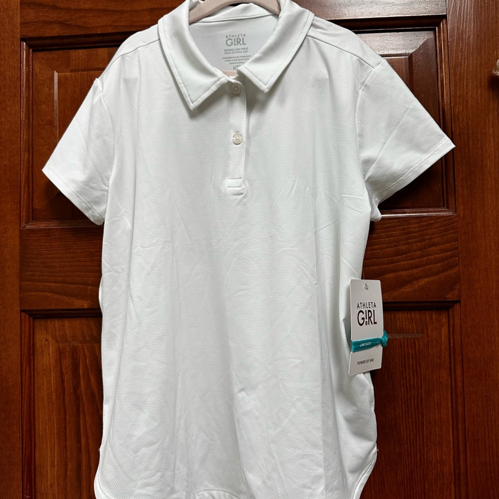 NWT Athleta Girl Classic White School Day Polo